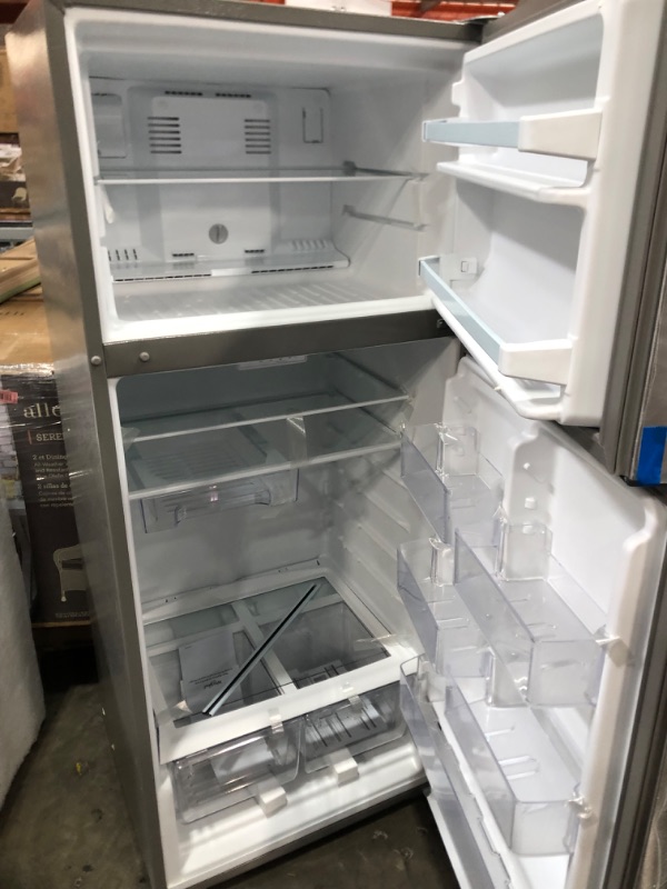 Photo 5 of Whirlpool 17.6-cu ft Top-Freezer Refrigerator with Optional (sold separately) Compatible EZ Connect Ice Maker Kit - Stainless Steel
