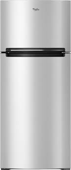 Photo 1 of Whirlpool 17.6-cu ft Top-Freezer Refrigerator with Optional (sold separately) Compatible EZ Connect Ice Maker Kit - Stainless Steel
