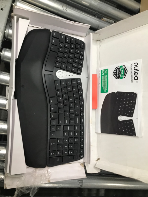 Photo 2 of Nulea Wireless Ergonomic Keyboard, 2.4G Split Keyboard with Cushioned Wrist and Palm Support, Arched Keyboard Design for Natural Typing, Compatible with Windows/Mac