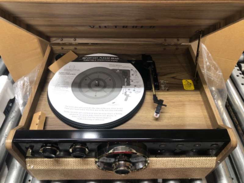 Photo 1 of Victrola VTA-270B-FNT Empire Bluetooth 6 In 1 Music Center (33/45/78) (Farmhouse Walnut) Farmhouse Walnut Record Player