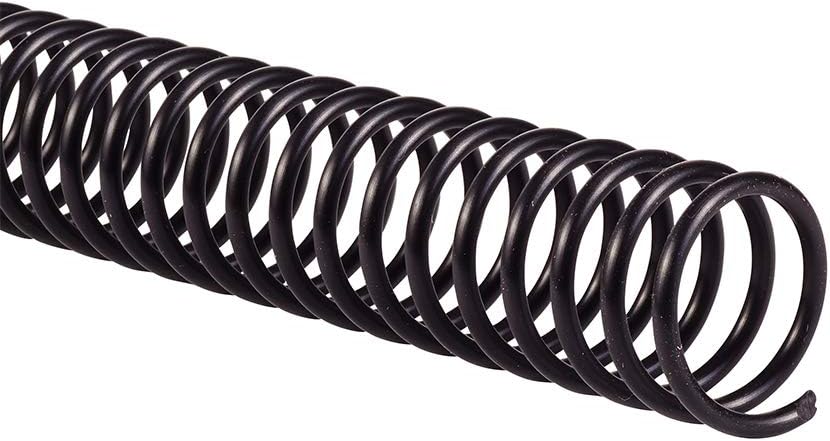 Photo 1 of GBC Binding Spines/Spirals/Coils, 18mm, 140 Sheet Capacity, 4:1 Pitch, Color Coil, Black, 100 Pack (9665080) 18mm/140 Sheet Capacity