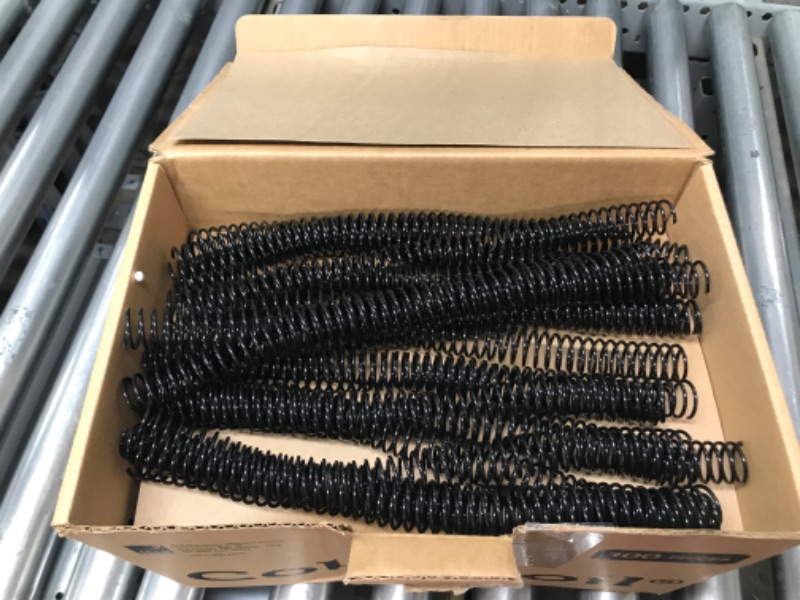 Photo 2 of GBC Binding Spines/Spirals/Coils, 18mm, 140 Sheet Capacity, 4:1 Pitch, Color Coil, Black, 100 Pack (9665080) 18mm/140 Sheet Capacity