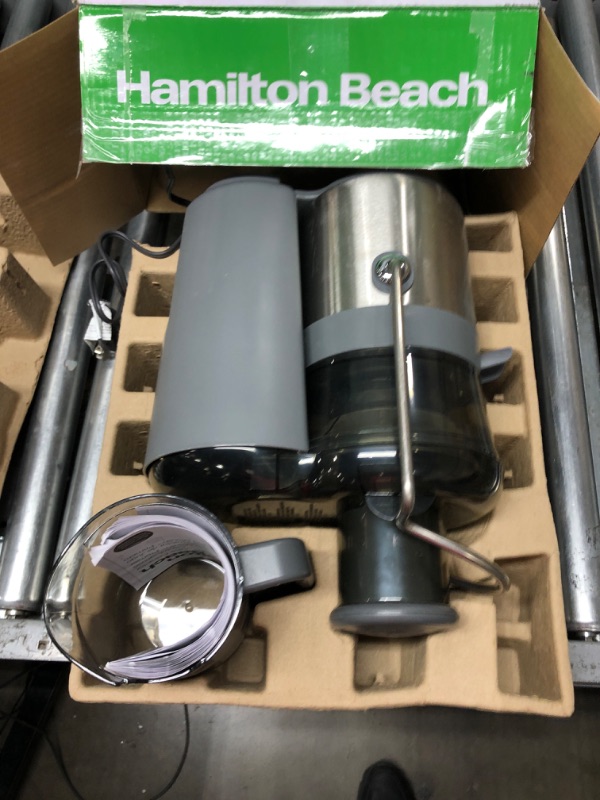 Photo 2 of ***Parts Only***Hamilton Beach Juicer Machine, Centrifugal Extractor, Big Mouth 3" Feed Chute, Easy Clean, 2-Speeds, BPA Free Pitcher, Holds 40 oz. - 850W Motor, Silver