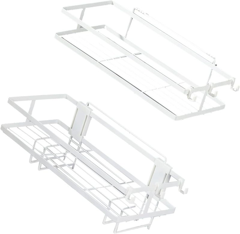 Photo 1 of * Stock picture for reference * Toilet Shelf, Open Structure Bathroom Rack Over Toilet Metal Material Nail Installation for Hotel (White)