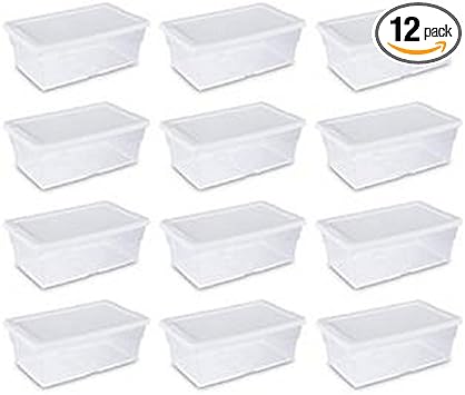 Photo 1 of Sterilite Storage Box 13.5" X 8.3" X 4.8", 6 Qt. Clear - Pack of 12
