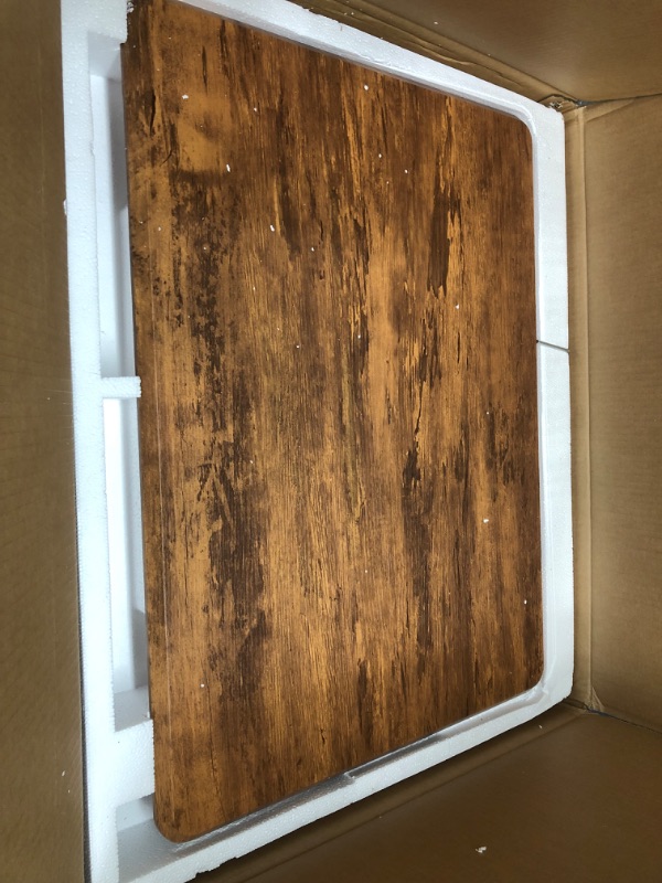 Photo 1 of Versatile Mobile Teacher Podium - Rolling Standing Desk with Adjustable Height, Wheels, and Locking Mechanism - Office, Classroom, and Home Office Furniture, Rust Brown
