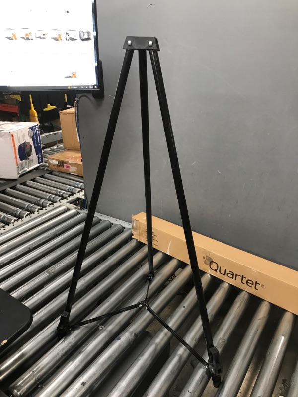 Photo 2 of Quartet Easel, Aluminum, Lightweight, Telescoping, 66" Max. Height, Supports 25 lbs, Silver Finish (50E) Silver Supports 25 lbs.