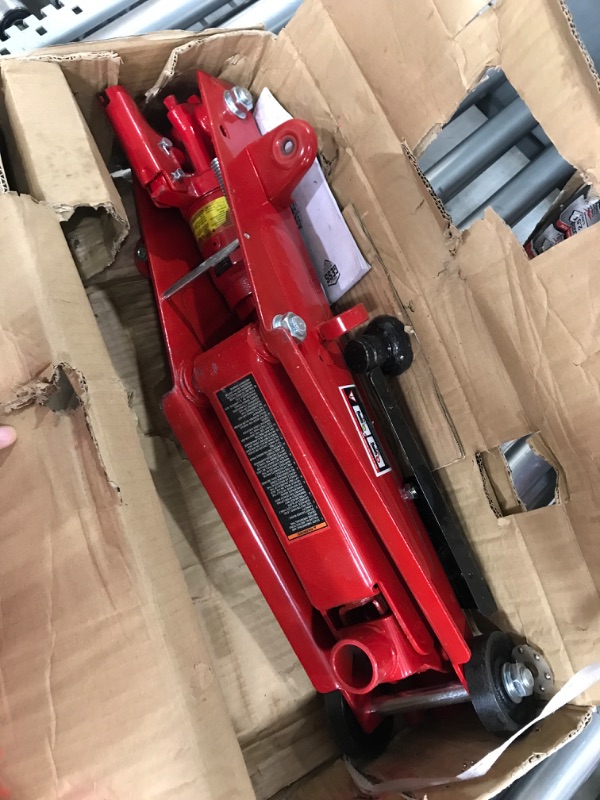 Photo 2 of BIG RED T83006 Torin Hydraulic Trolley Service/Floor Jack with Extra Saddle (Fits: SUVs and Extended Height Trucks): 3 Ton (6,000 lb) Capacity, Red
