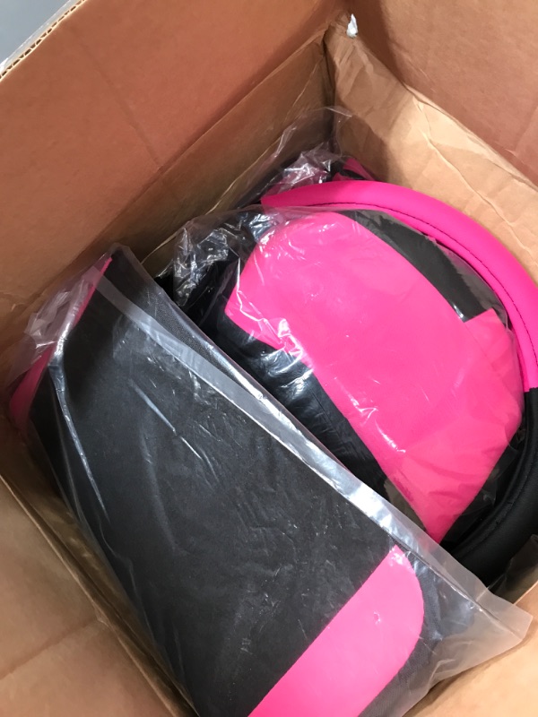 Photo 2 of CAR PASS Universal 13PCS 3D Air Mesh-100% Breathable Seat Covers Full Sets#Steering Wheel&Belt Cover #Airbag and Rear Split Bench Compatible#for 90% Automotive SUV Truck Cute Women Black Hot Pink Black Rose Pink Full set