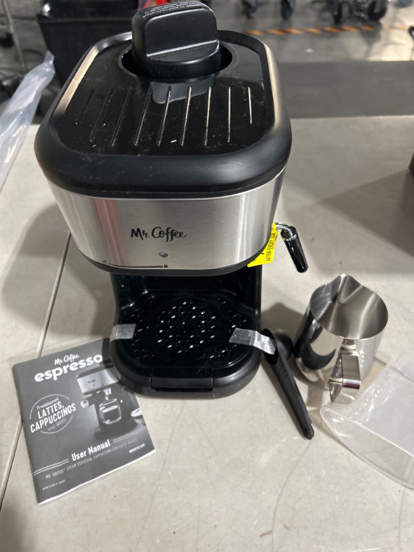 Photo 5 of **PARTS ONLY, NON-REFUNDABLE**
Espresso and Cappuccino Machine, Single Serve Coffee Maker with Milk Frothing Pitcher and Steam Wand, Stainless Steel