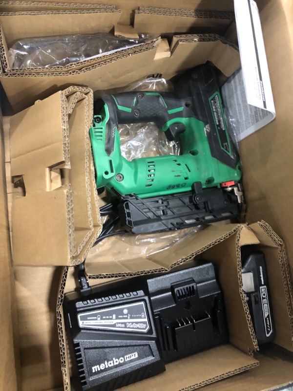 Photo 2 of **ONLY THE NAIL GUN**  Bundle of Metabo HPT Cordless 18V MultiVolt™ Pin Nailer Kit | NP18DSALT + Metabo HPT 18V MultiVolt 4-Piece Sub Compact Cordless Combo Kit | KC18DDX4S w / 18V Pin Nailer Kit