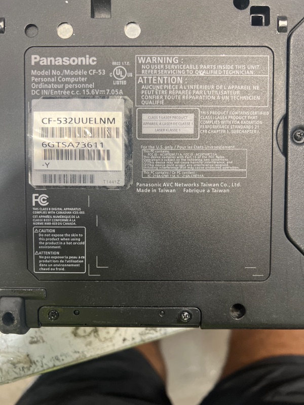 Photo 3 of Panasonic Toughbook CF-53 MK4, i5-4310M 2.00GHz, 14 HD Touchscreen, 16GB, 1TB SSD, Windows 10 Pro, WiFi, Bluetooth, DVD (Renewed) 16 GB | 1TB SSD | Touch