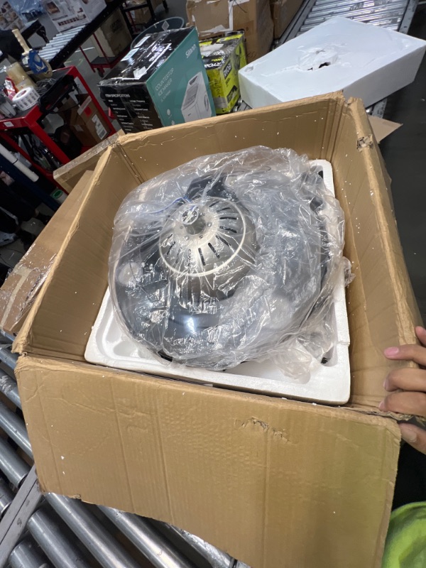 Photo 1 of (PARTS ONLY)Crystal Chandelier Fandelier Chrome Ceiling Fan 42 Inch with Retractable Invisible Blades and 3 Changing LED Light Color Ceiling Fan Light for Indoor, Living Room, Dining Room, Bedroom