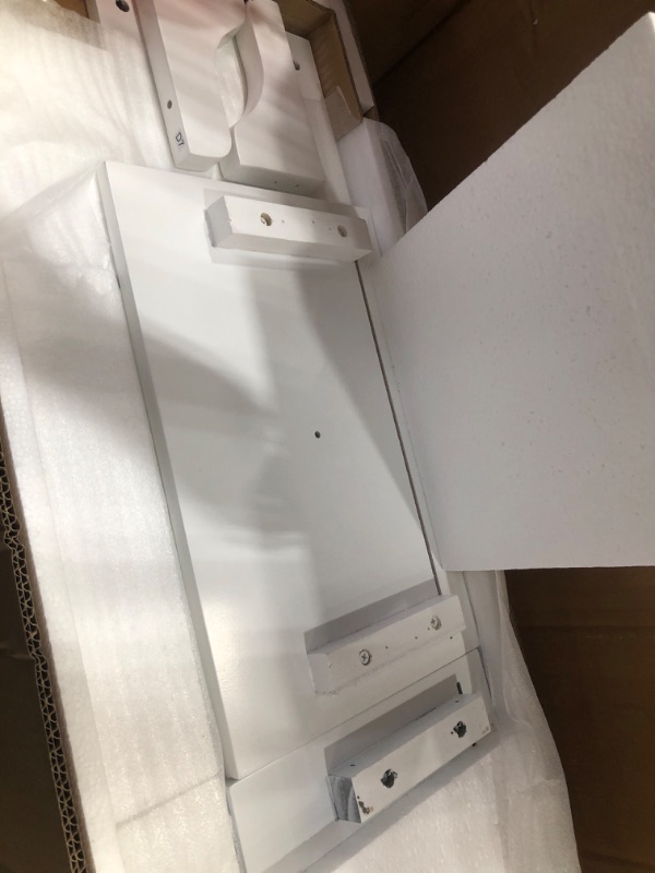 Photo 4 of **** Box 2 of 2 ****WM Store | Full Loft Bed w/ Desk, Cabinets, Drawers & Bedside Tray, Charging Station, White GX000334AAK