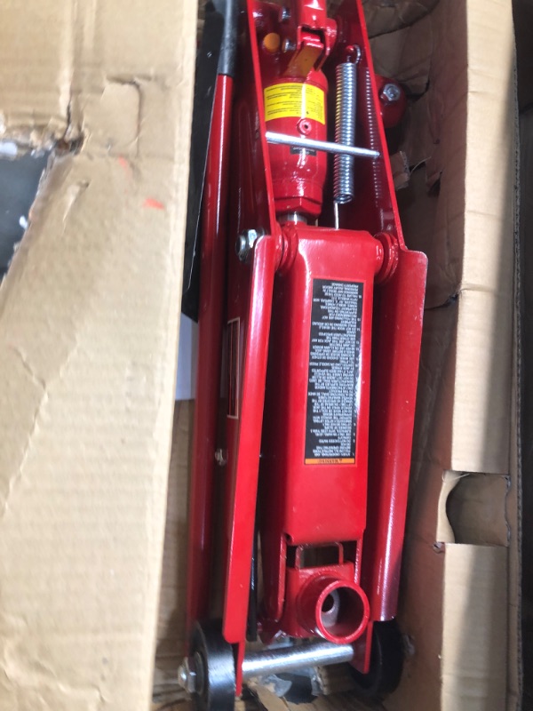 Photo 2 of BIG RED TAM83006 Torin Hydraulic Trolley Service/Floor Jack with Extra Saddle (Fits: SUVs and Extended Height Trucks), 3 Ton (6,000 lb) Capacity, Red 3 Ton with Saddle Adapter