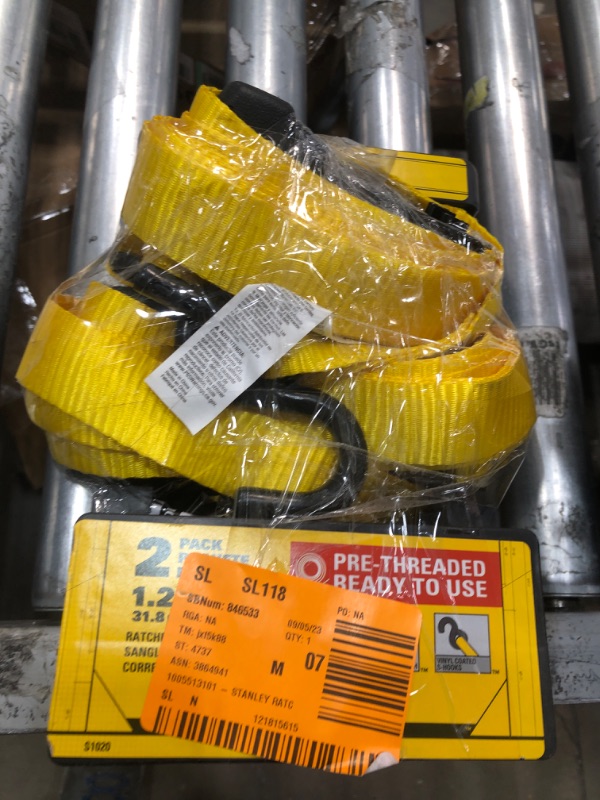 Photo 2 of 1.25 in. x 16 ft. / 3000 lbs. Break Strength Ratchet Straps (2-Pack)