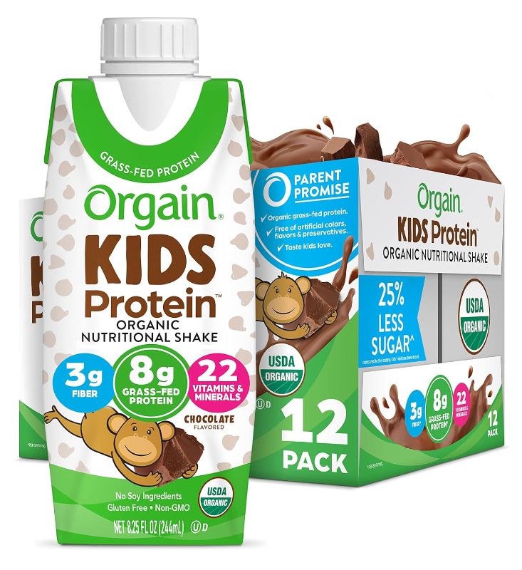 Photo 1 of 
Orgain Organic Kids Nutritional Protein Shake, Chocolate - Kids Snacks with 8g Dairy Protein, 22 Vitamins & Minerals, Fruits & Vegetables, Gluten...