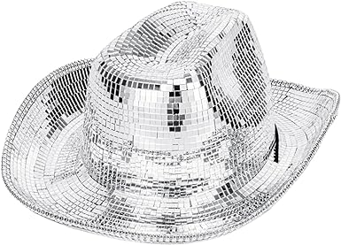 Photo 2 of Disco Cowboy Hat, 360-Degree Dazzling Glitter Cowboy Hat, Rhinestone Cowgirl Hat for Western Party Dress Up Accessories