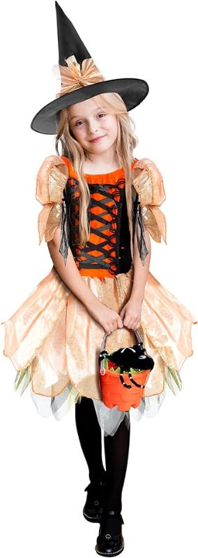 Photo 1 of KatchOn Witch Halloween Costumes for Girls - Kids Witch Costumes for Girls with Black Hat | Halloween Party Costume | Cute Halloween Witch Costumes XL