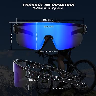 Photo 1 of BOLLFO Cycling Sunglasses, UV 400 Eye Protection Polarized Eyewear for Men Women