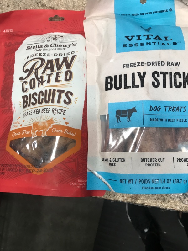 Photo 1 of  2 Pack Dog treats Vital Essentials Freeze Dried Dog Treats, Raw Bully Sticks for Dogs 1.4 oz New Packaging Bully Sticks 1.40 Ounce (Pack of 1)