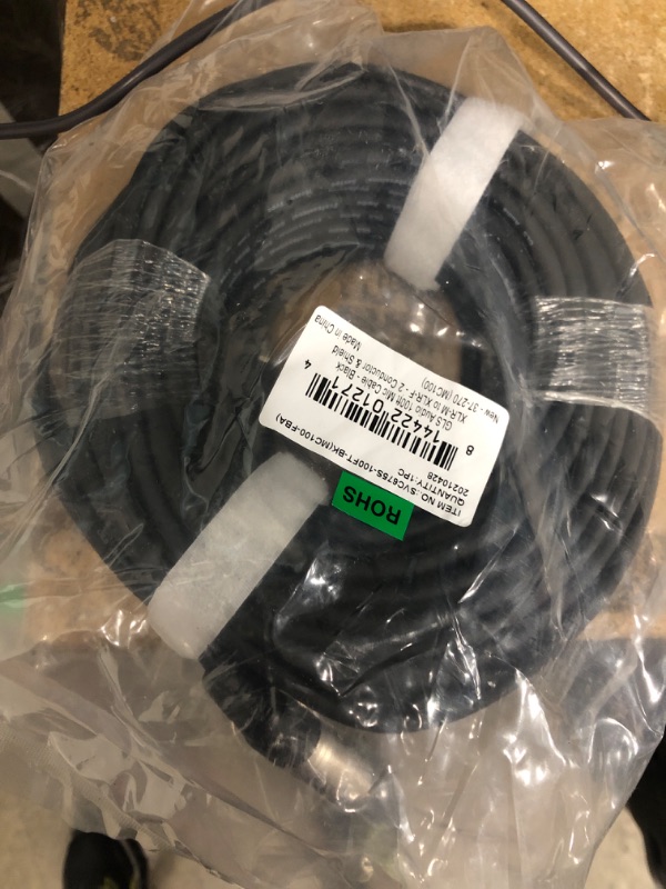 Photo 2 of gls audio 100ft mic cable patch cords - xlr male to xlr female black microphone cables - 100' balanced mike snake cord - single