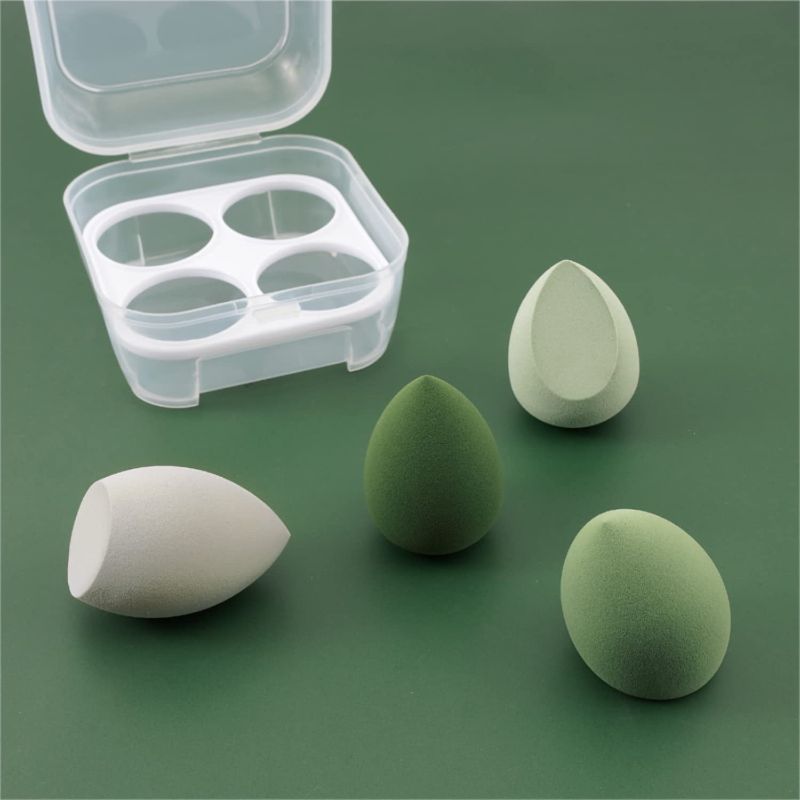 Photo 1 of BSitVoik 4 Pcs Makeup Sponge Set Professional Makeup Blender Dry & Wet Use for Powder, Cream or Liquid (Green)