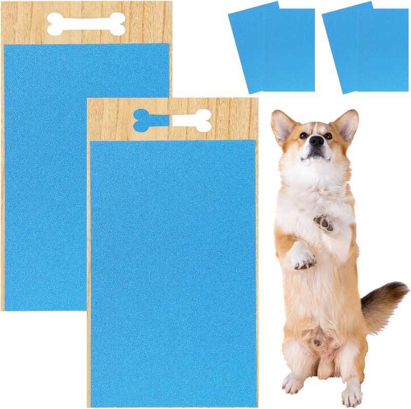 Photo 1 of Amylove 2 Pcs Dog Scratch Pad for Nails Double Sided Dog Scratch Board with 4 Pcs Sandpaper Dog Nail File Board Stress Free Nail Care Alternative to Dog Nail Clipper for Small Medium Large Dogs Pets 