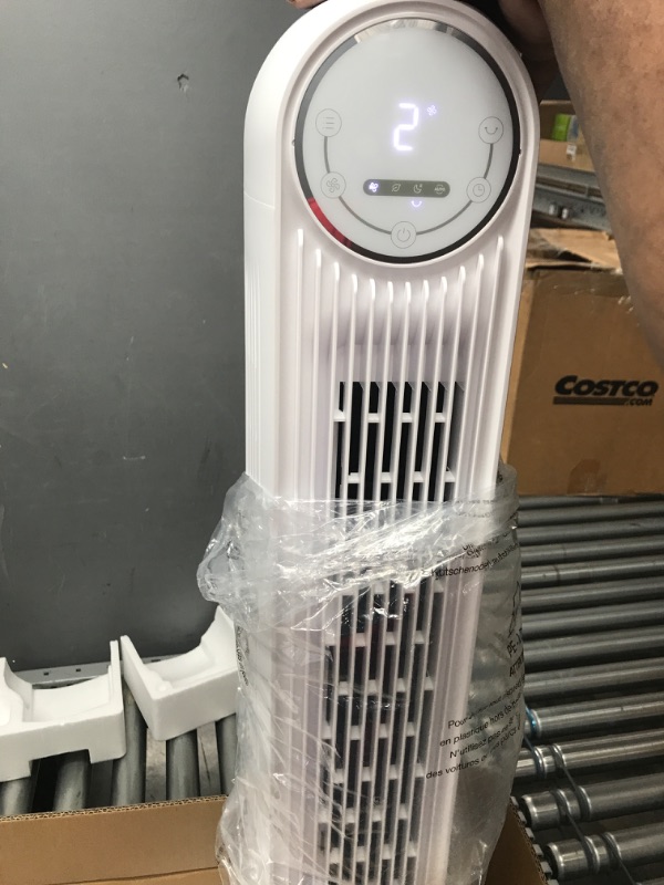 Photo 2 of **PARTS ONLY NON-REFUNDABLE**
Dreo Nomad One Tower Fan with Remote, 24ft/s Velocity Quiet Cooling Fan, 90° Oscillating Fan White