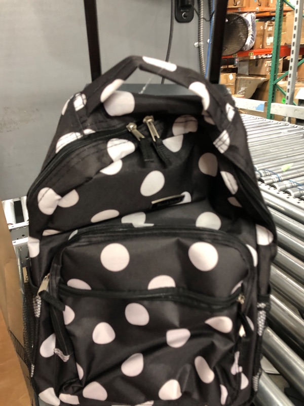 Photo 2 of ***HANDLE IS DIFFERENT***Rockland Single Handle Rolling Backpack, Black Dot
