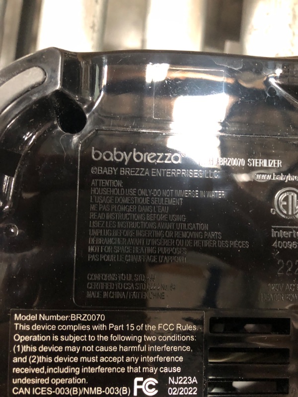 Photo 3 of Baby Brezza 4 in 1 Baby Bottle Sterilizer Machine – Largest Capacity Electric Steam Sterilization – Pacifiers, Breast Pump Parts + Universal Sterilizing for All Bottles: Plastic, Glass, Large, Small
