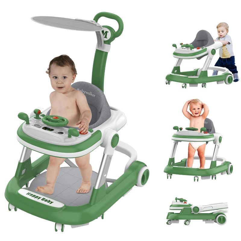 Photo 1 of Baby Walkers with Wheel,Infant Walker for Babies with Adjustable Height,Speed & Breathable Seat Cushion, Baby Walkers and Activity Center for Boys Girls,Baby Walker and Bouncer Combo for 7-18 Months