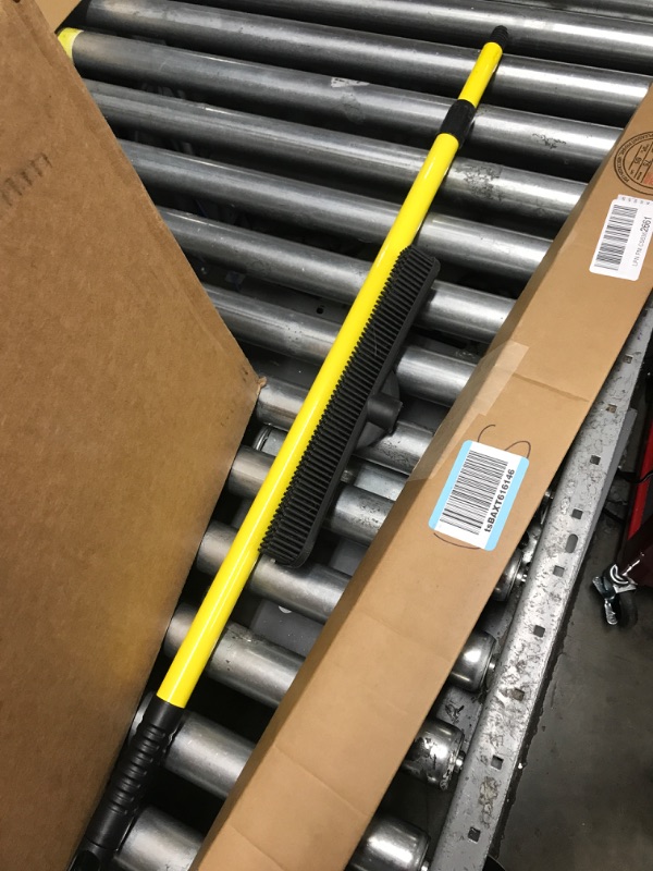 Photo 1 of FURemover Pet Hair Remover Carpet Rake - Rubber Broom for Pet Hair Removal Tool with Squeegee & Telescoping Handle Extends from 3-5' Black & Yellow FURemover Broom