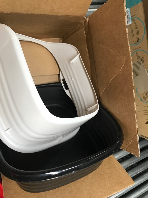 Photo 1 of Petmate Arm & Hammer Rimmed Wave Cat Litter Box, Large Cat Litter Box With High Walls, Non-Stick Sifting Litter Box in Two Pieces, Easy to Clean Litter Pan