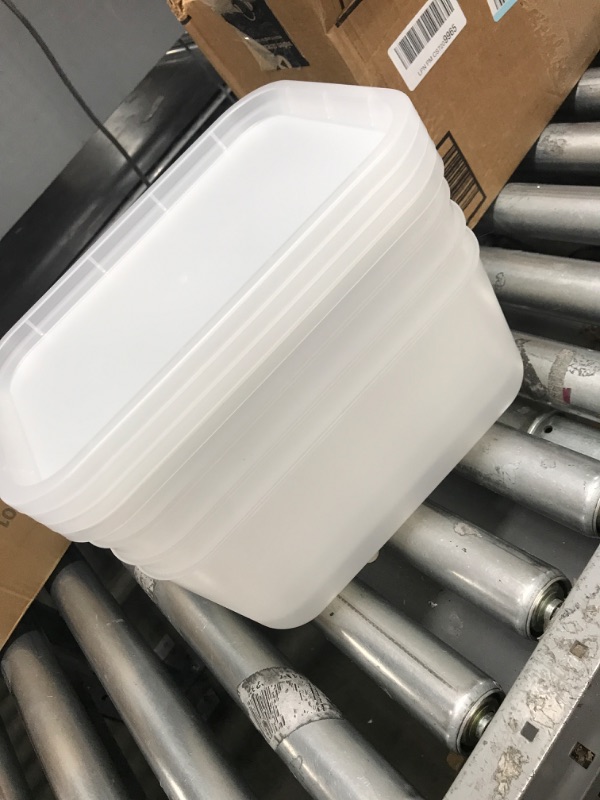 Photo 1 of IRIS USA 4Pack Small Plastic Stackable Lidded Storage Organizer Bins, Pearl Pearl Small