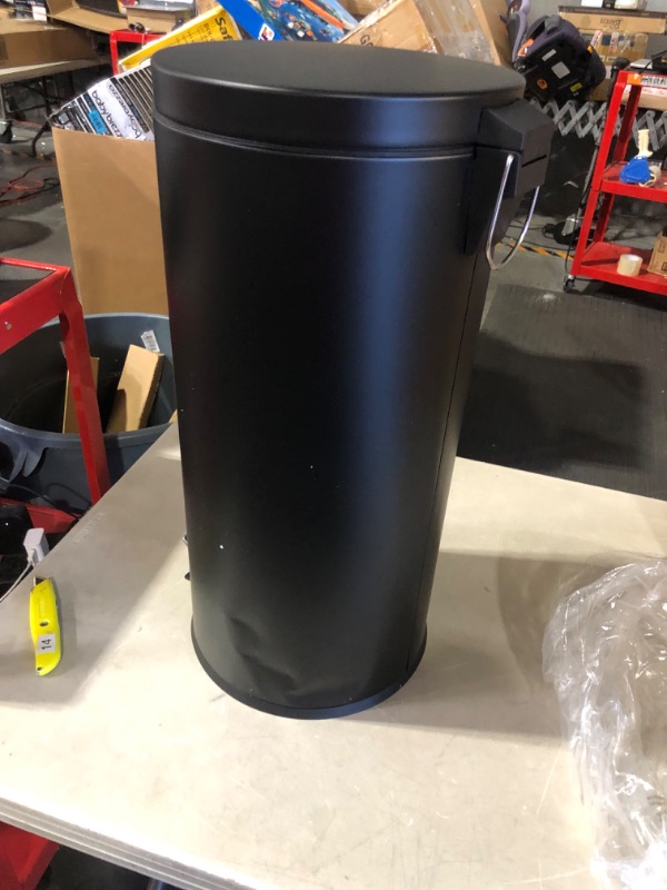 Photo 4 of **NONREFUNDABLE**DAMAGED**SEE NOTES**
Honey-Can-Do TRS-02111 Round Stainless Steel Step Trash Can with Liner, Black, 30-Liter Per 8-Gallon