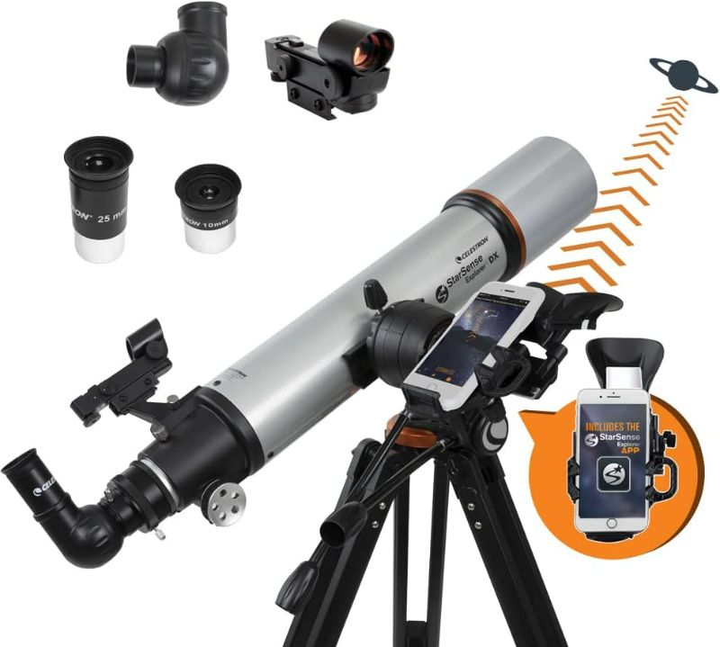 Photo 1 of Celestron – StarSense Explorer DX 102AZ Smartphone App-Enabled Telescope – Works with StarSense App to Help You Find Stars, Planets & More – 102mm Refractor – iPhone/Android Compatible