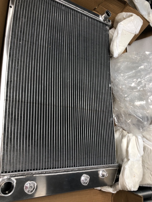 Photo 2 of ALLOYWORKS CC716 Radiator for 1973-1991 Chevy GMC C/K Series Pickup Trucks Blazer Jimmy Custom Scottsdale Silverado Deluxe Cheyenne Radiators, V8 Engine Cooling Parts(4 Row 62MM Core, Full Aluminum) 4 row radiator