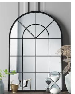 Photo 1 of 32 Inch Window Pane Framed Wall Mounted Bathroom Mirror in Black - 31" x 47" in.
