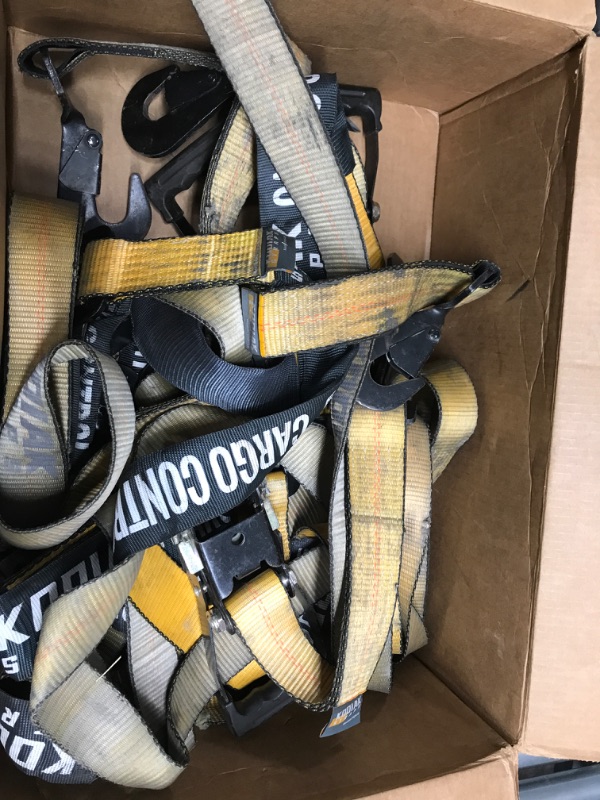 Photo 2 of 4 Pack Axle Tie Down Strap Combo with Snap Hook Ratchet-2 Inch x 114 Inch -Include 36” Axle Straps for Trucks- Heavy Duty 3333lbs Working Load KODIAK STRAPS