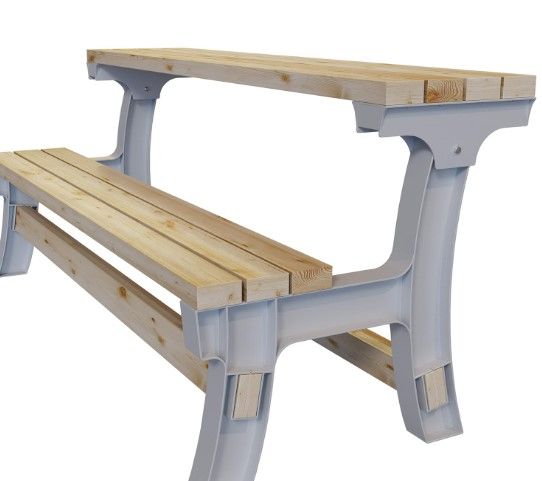 Photo 1 of 2x4basics 90110ONLMI 90110 Flip Top BenchTable, 6"D x 28.25"W x 34"H, Sand
