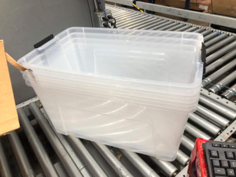 Photo 2 of ******NO LIDS*******
IRIS USA 4 Pack 72qt Plastic Storage Bin with Lid and Secure Latching Buckles, Pearl
