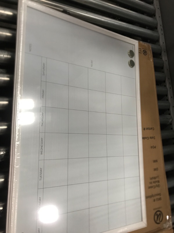 Photo 2 of U Brands Magnetic Dry Erase Calendar Board, 20 x 30 Inches, White Wood Frame (2075U00-01)
