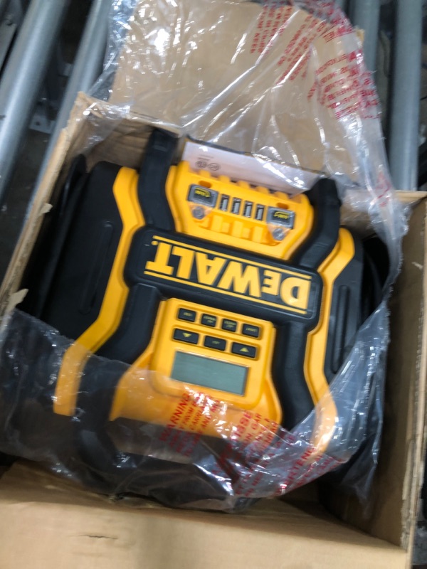 Photo 2 of *USED* PARTS ONLY* DEWALT DXAEPS14 1600 Peak Battery Amp 12V Automotive Jump Starter/Power Station with 500 Watt AC Power Inverter, 120 PSI Digital Compressor, and USB Power , Yellow