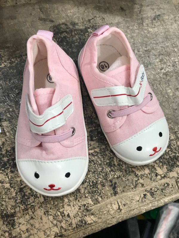 Photo 2 of Baby Shoes Sneakers Infant for Girls Boys for Walking Tennis Canvas Blue Pink Toddler 18m
