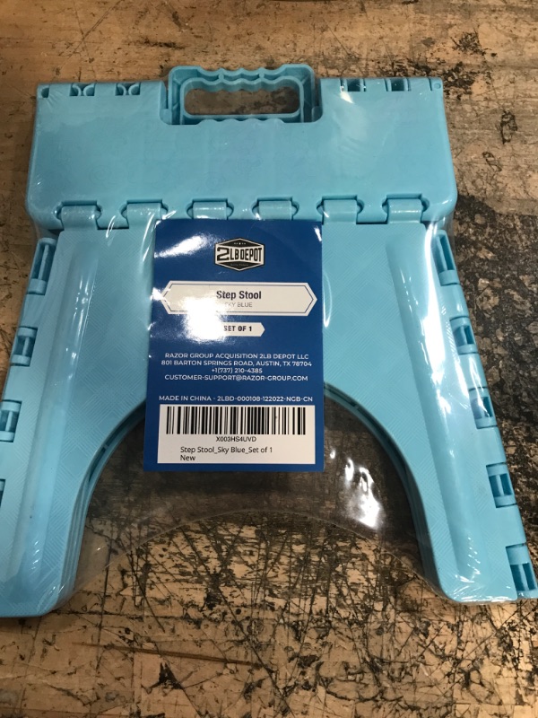 Photo 1 of 2 Lb. Depot Folding Stepping Stool - Collapsible Seating, Footstools - Foldable Plastic Adult Stool- Suitable for Indoor & Outdoor Use - Lightweight, Portable & Easy-to-Use 9-inch Height
