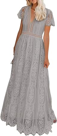 Photo 1 of *USED* BLENCOT Womens Casual Boho Floral Lace V Neck Long Evening Dress Cocktail Party Maxi Wedding Dresses
SIZE M