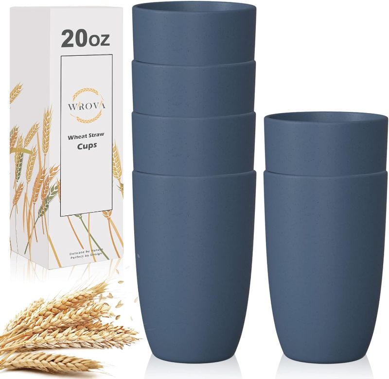 Photo 1 of * used * please see all images * 
Wrova Wheat Straw Cups 6 PCS Good Alternative to Plastic Reusable Cups  Unbreakable Drinking Cup 