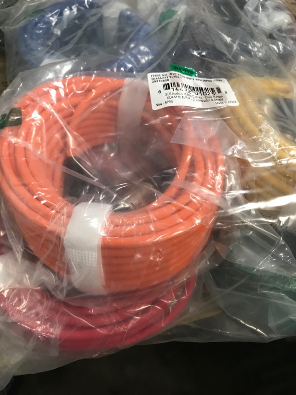 Photo 3 of GLS Audio 50ft Mic Cable Cords - XLR Male to XLR Female Colored Cables - 50' Balanced Mike Cord - 6 PACK