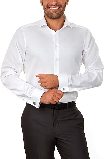 Photo 1 of Calvin Klein Men's Dress Shirt Slim Fit Non Iron Herringbone French Cuff
SIZE XL1007718763
